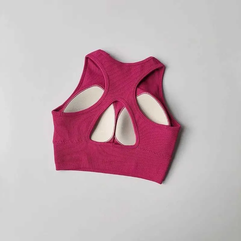 Impact Sports Bra Womens Seamless Strap Top High Support Push Up Back Fitness Clothing Fitness Yoga Exercise Underwear Yoga Tank TopXJ250331