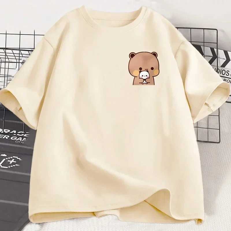 Panda Bear Bubu Dudu and Their Babies T Shirt Fashion Funny Couple T-shirt Women Fashion Casual Short Sleeve Tees Clothing T250617