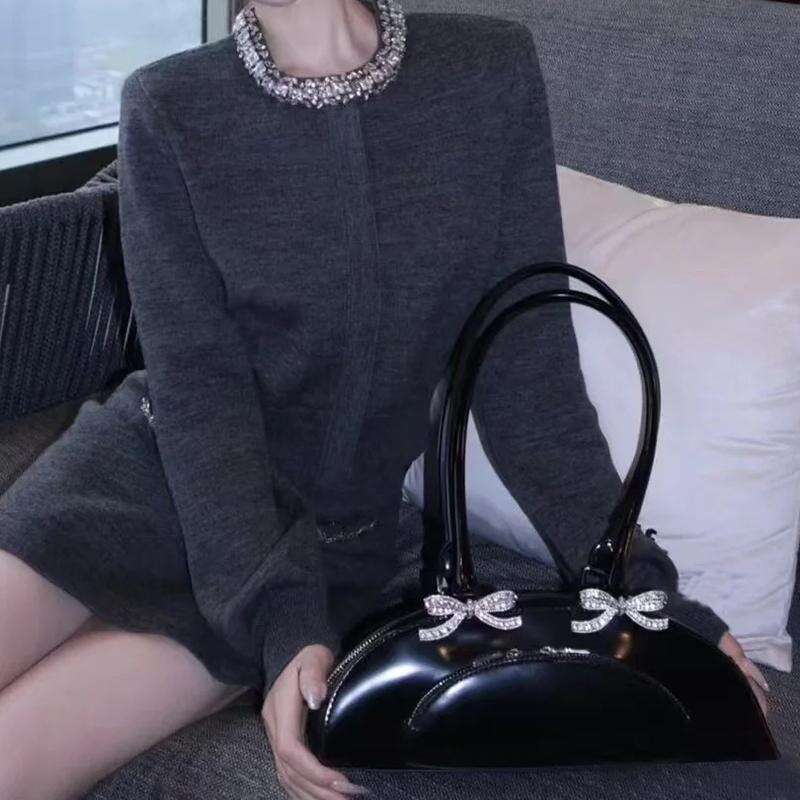 Trendy Sweet and Spicy Girl Bowknot Sparkling Diamond Socialite Lady Underarm Spring Summer New Women s Bag Fashion