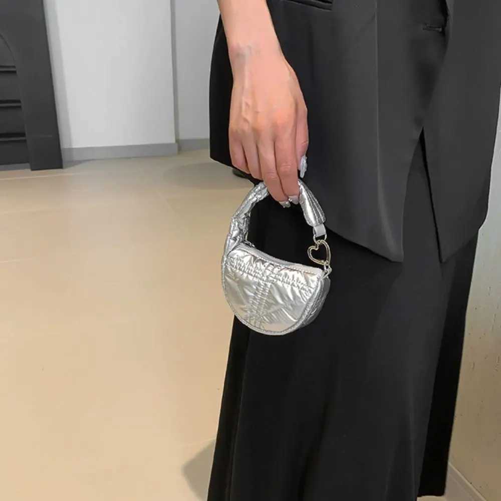 Fashion Solid Color Mini Pleated Cloud Bag Mini Handbag Sling Bag Pendant Hanging Quilted Card Bag Accessories Z250617