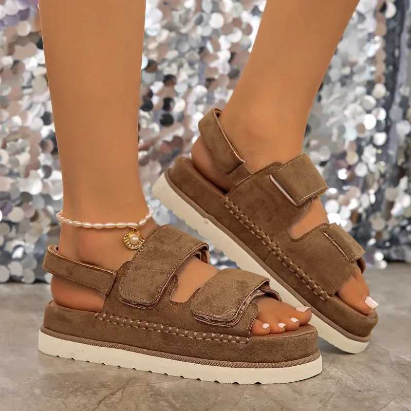 2025 Roman Platform Womens Sandals Summer Casual Height Increase Shoes Woman New Open Toe Sandals Women Solid Flat Beach Shoes Z250617