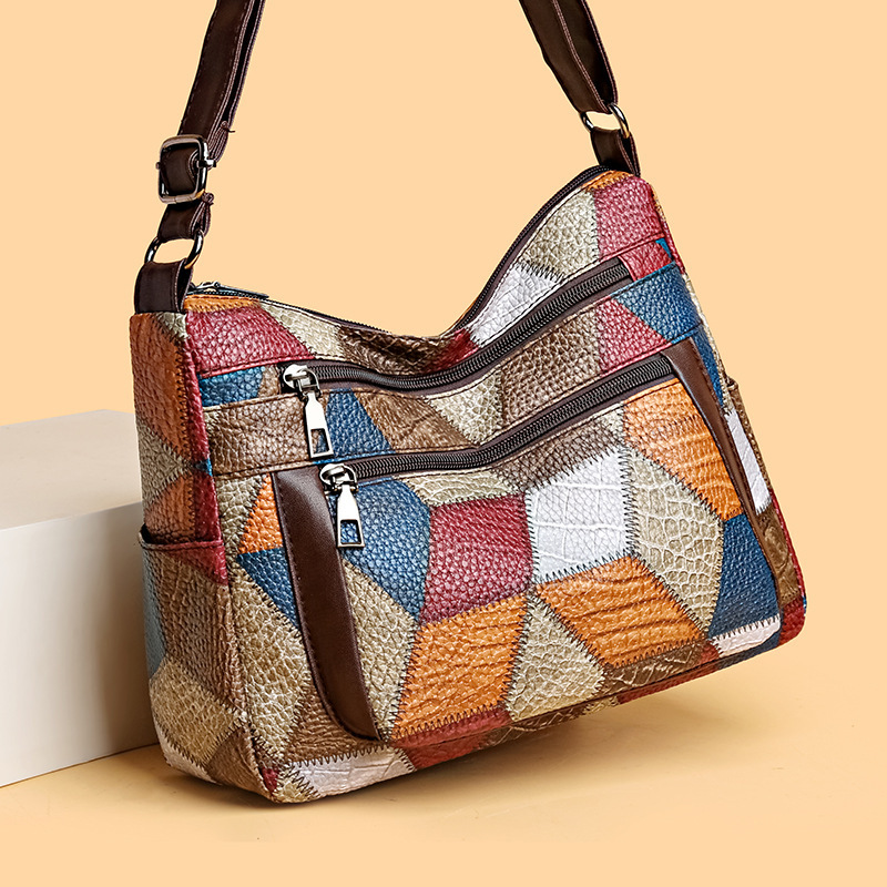 Free Shipping 2025 New Designer Bag Retro Women's Soft Leather Patch Large Capacity Single Shoulder Handbag Simple Casual High-quality Shopping B