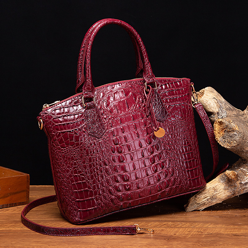 Free Shipping 2025 New Designer Bag Fashionable And High-quality Shopping Bag Retro Women's Multi-color Crocodile Pattern High-end Handbag