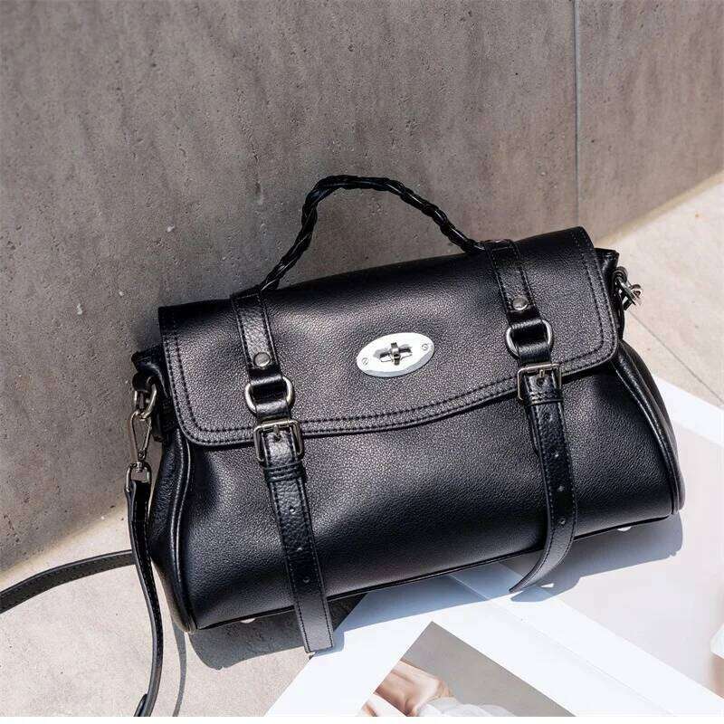Casual Genuine Leather Tote Bag Real Cowhide Woman Handbag Fashion Ladies Top Handle Shoulder Or Crossbody Bags