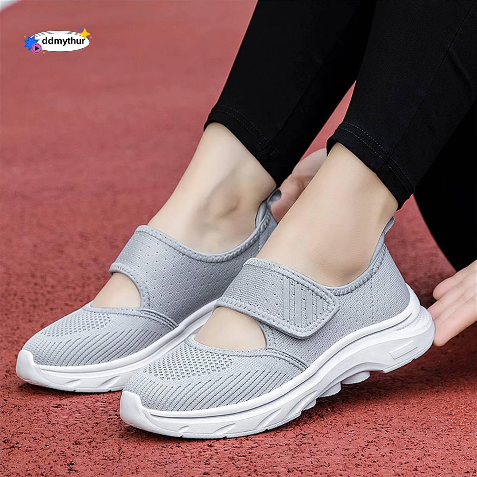 Woman 2024 Summer Hollow Loose Mother Women Soft Sole Light Breathable Old Casual Shoes High-Heeled Sandals ddmythur