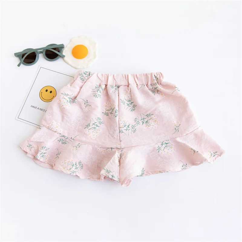 Childrens Short Pant For Girls Cotton Print Kids Girl Shorts Summer Thin Sweet Pocket Bow Short Trousers 3-8T Clothing OutwearC250617