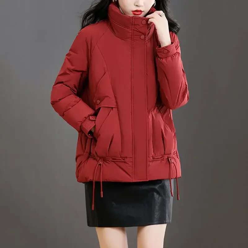 Solid Color Coats for Women Warm Winter on Sale Parkas Woman Thick Lined Cheap Demi-season Modern New in Outerwears Cold Jackets