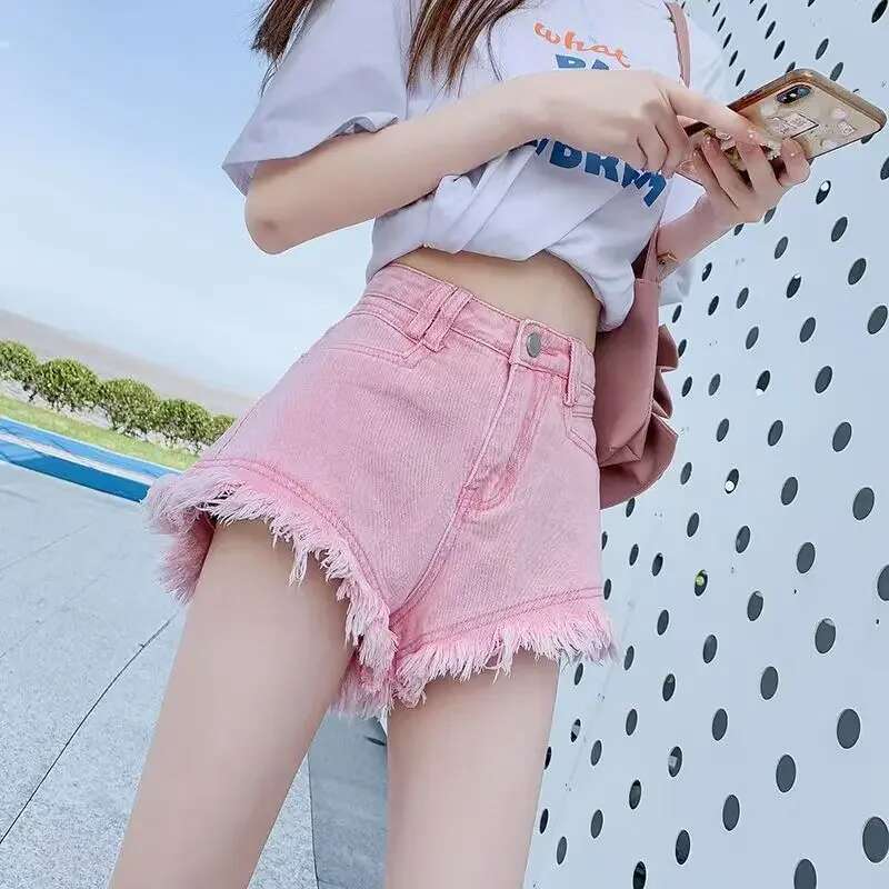 Summer Design Baggy Short Jean Pants Woman With Waist Pocket Denim Shorts for Women Korean Style Flowy Low Price New In XL Jorts