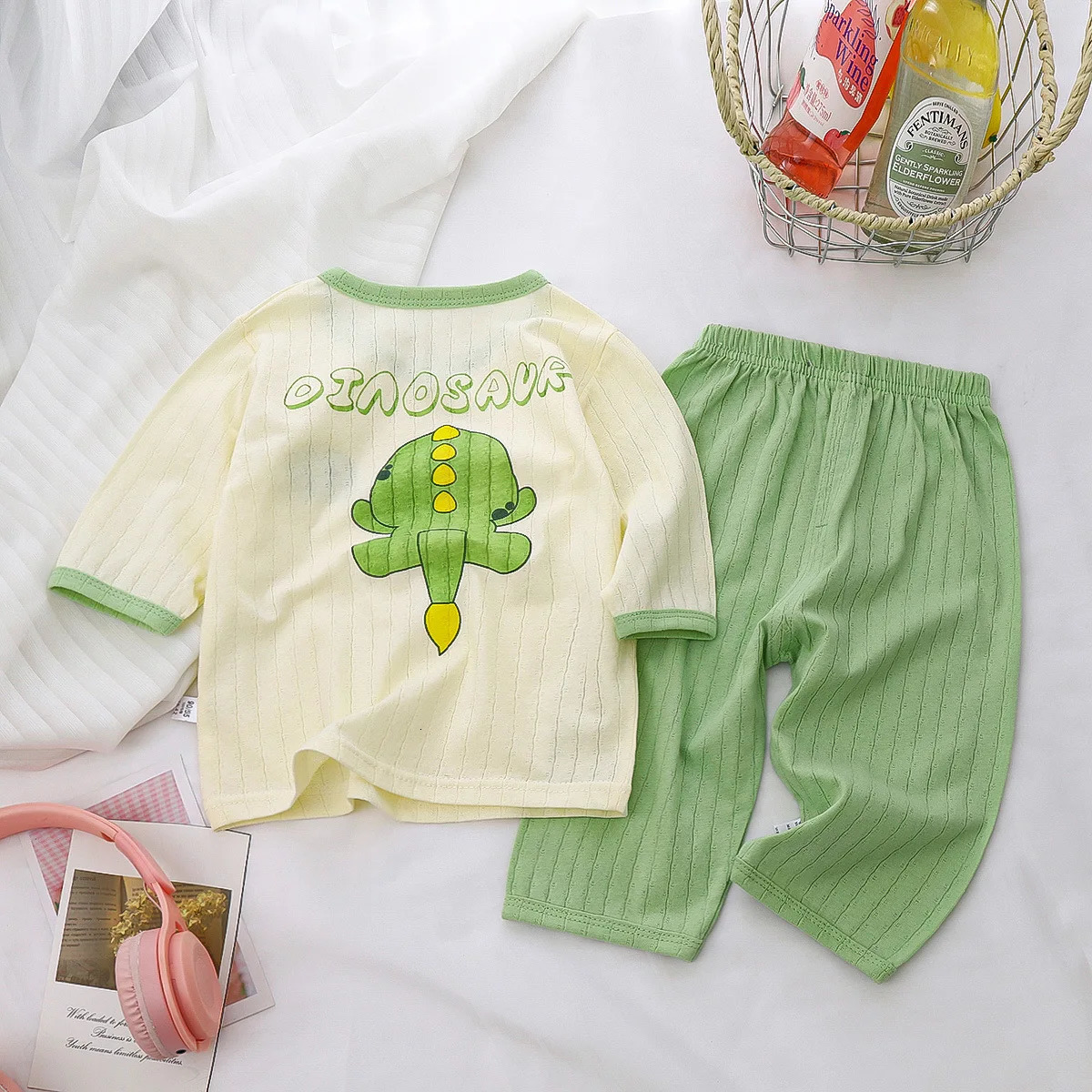Baby Pajamas Sets Cotton Child Pajamas Toddler Long Sleeve Baby Nightwear Cartoon Homewear Clothes 250617