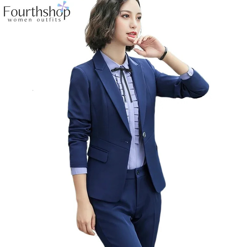 Elegant Office Lady Outfits Business Suit Women Formal Pant Suits Female 2 Piece Set Fashion Work Blazer Sets Clothes 250612