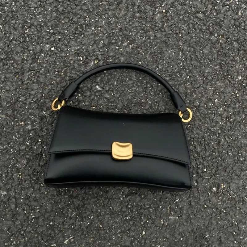 Black Flap Lock Handbags Women PU Leather Top-Handle Messenger Bag Casual Female Crossbody Bag Square Shoulder Bag Purse Z250617