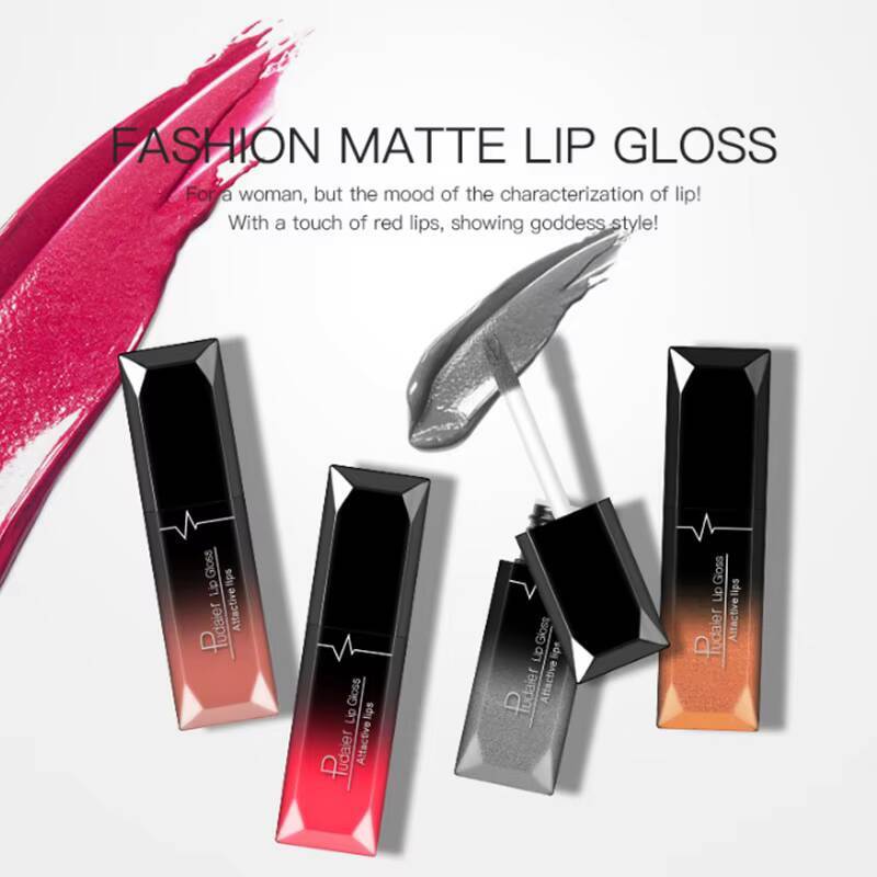 Pudaier Makeup Sexy Matte Long Lasting Lipgloss Liquid Lip Cream Waterproof And Non Stick Cup 21 Colors Lipstick happy