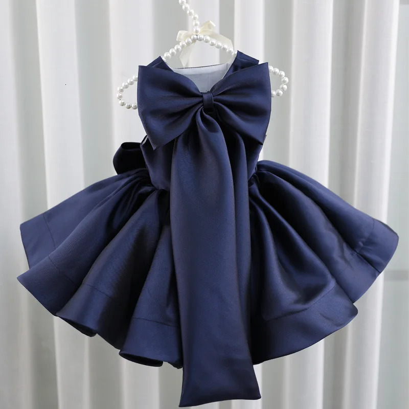 Big Bow Baby Girls Party Dress Toddler 1st Birthday Baptism Princess Kids Dresses for Girl White Wedding Prom Christmas Costumes 250617