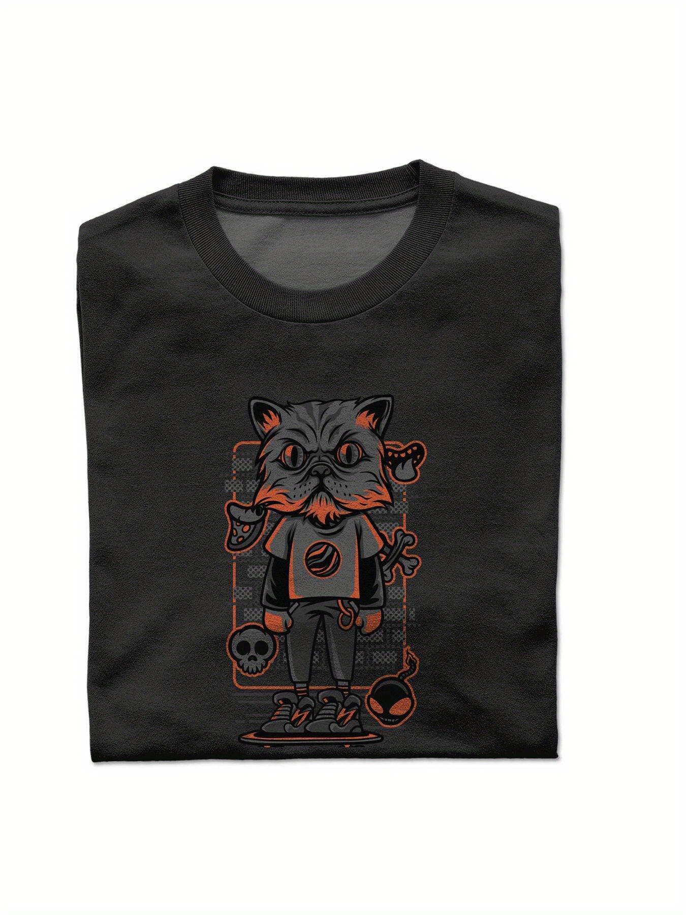 Dongdumaoyi Graphics T Shirts Men Tiger S-3Xl Short Sleeve 180G Round Collar White Adult Black Cotton afac