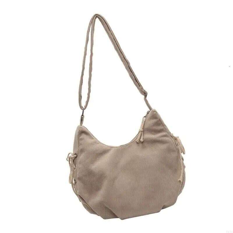 Large Capacity Corduroy Crossbody Bag For Women Stylish Shoulder Slouchy Bags Satchel Purse With Adjustable Strap 517D