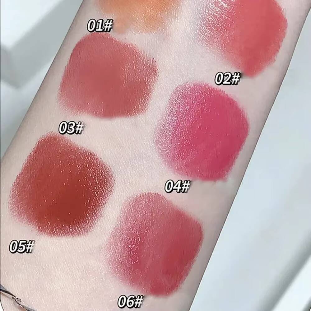 6 Colors Silky Glossy Lipstick Gege Bear Pump Lips Moisture Water Bomb Comfortable Ultra Sheen Non-Stick Cup Lip Balm happy