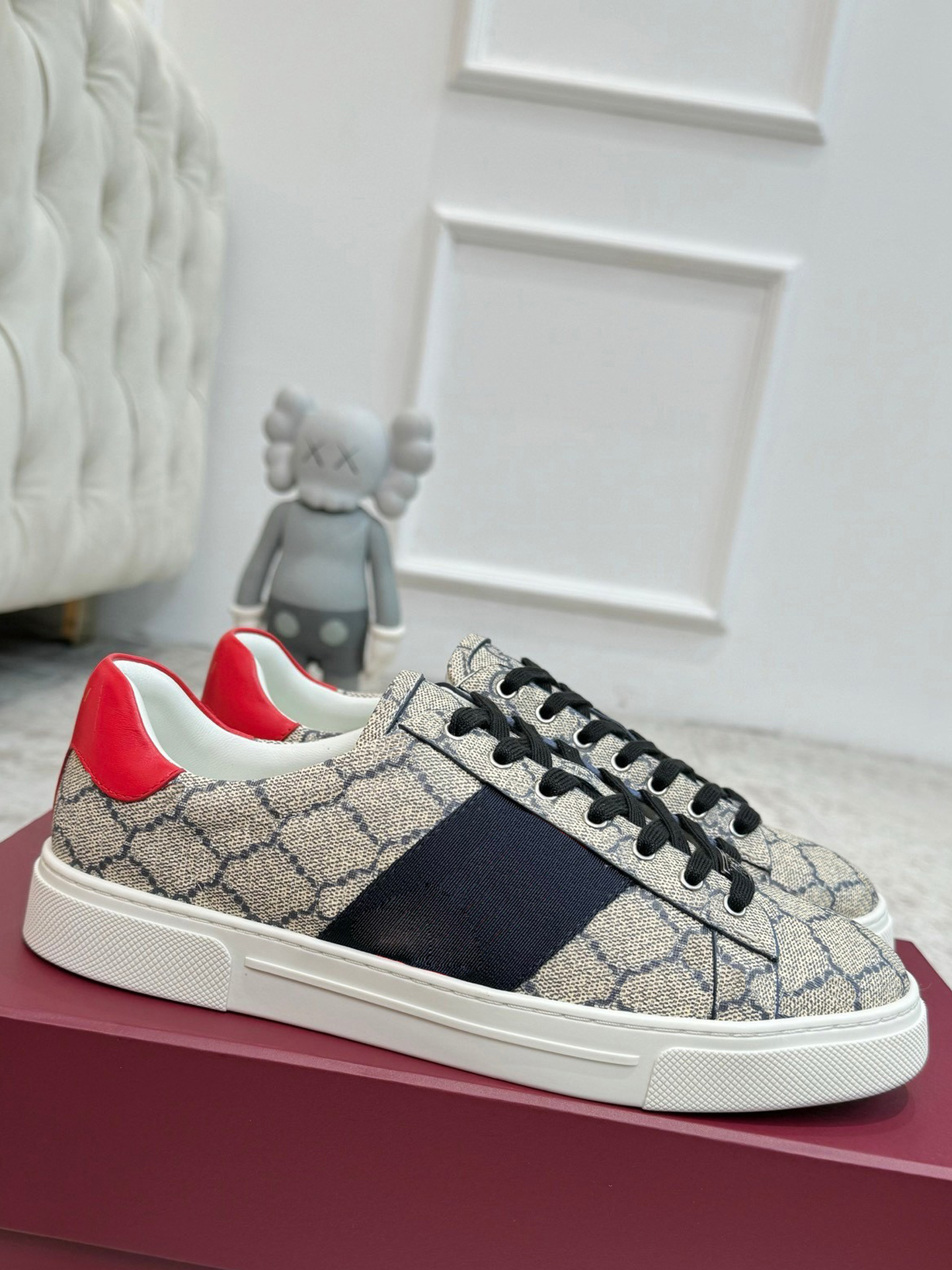 Ace series decorative ribbon Sneakers Men and Women strap Sneakers Supreme canvas casual shoes low top sports shoes metal tag rubber sole