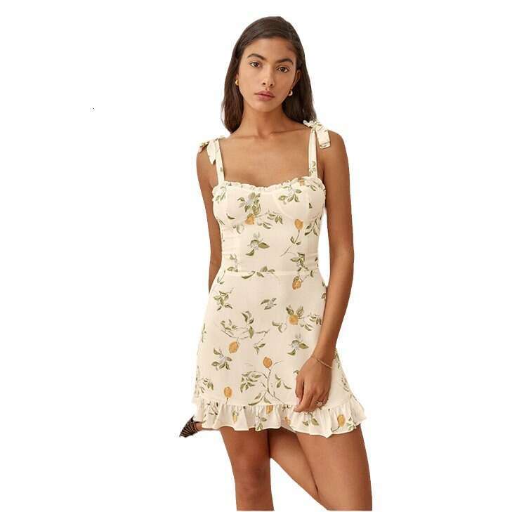 Partydress Beach Dress Women Designer Clothing Buttock Designer Dresses for Women NR212 Orange Tie Strap Slip Dress 2025 Summer French Style Womens Fa