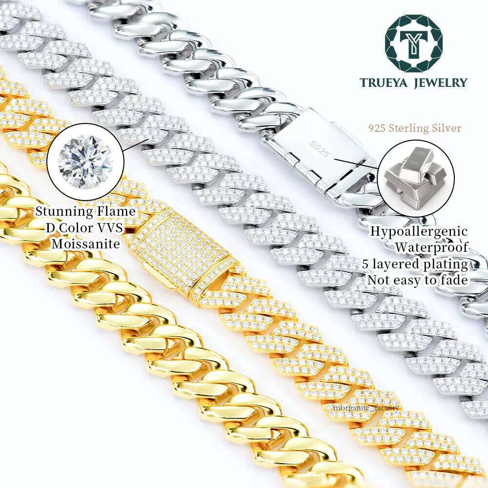 Wholesale Custom Gra Certified Men Iced Out Hip Hop Jewelry Sier Mossanite Moissanite Dia Cuban Link Chain Necklace