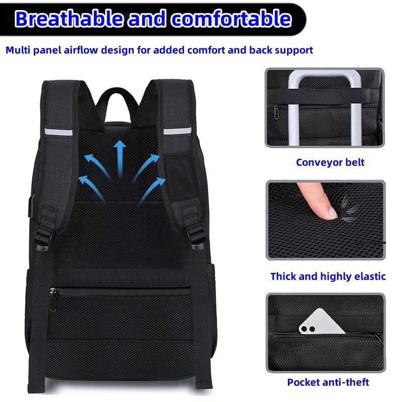 New Large Capacity Waterproof And Breathable Backpack 15.6-inch Computer Bag USB Reserved Port For Headphone Cable DOXUNGOO Z250617