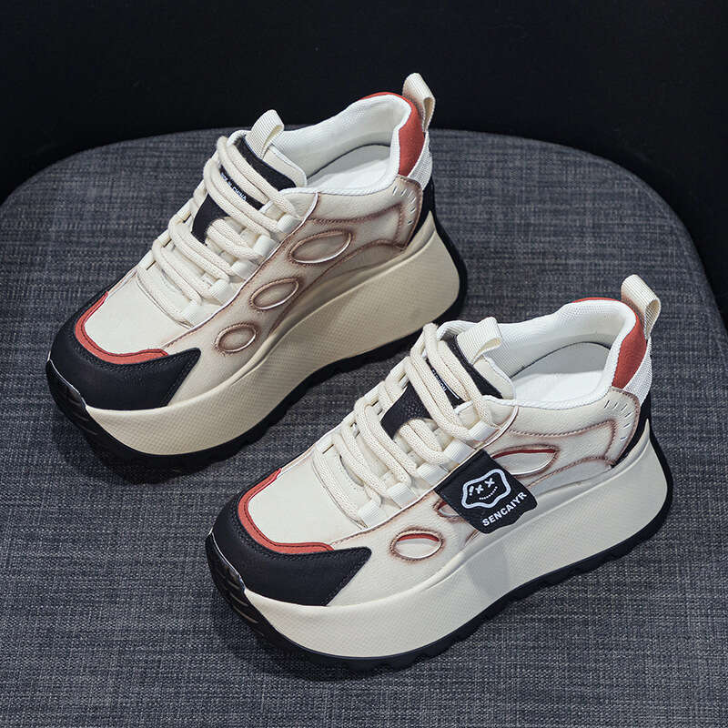 Platform Height Increasing Dad Sneakers 2025 Spring Internet Celebrity Hot Casual Fashion Versatile Sports New Shoes For Petite Women