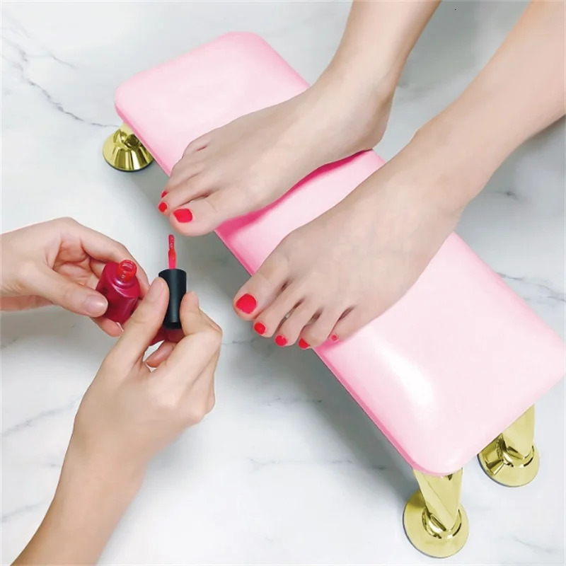 1PC White Detachable PU Leather Nail Art Armrest Mat with Stainless Steel Bracket - Nail Hand Pillow for Salon Home Use 250612