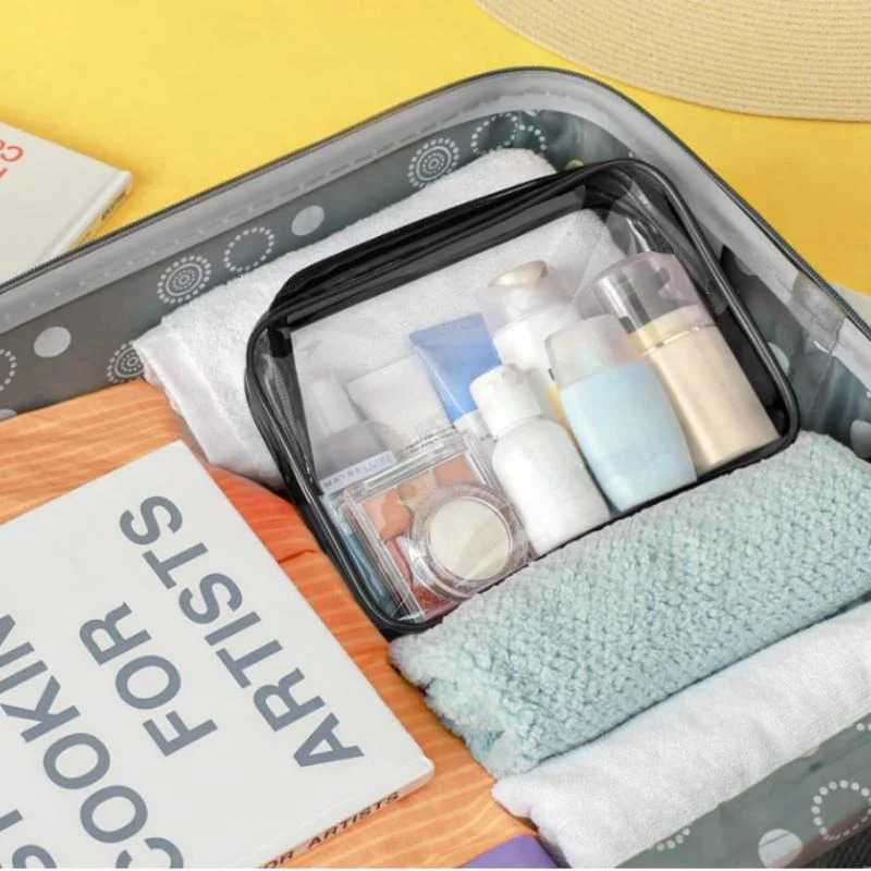 Transparent Cosmetic Bag Waterproof Quarto Size Mens and Womens Applicable Can Carry Airport Airline Bags 3 Pieces 250614