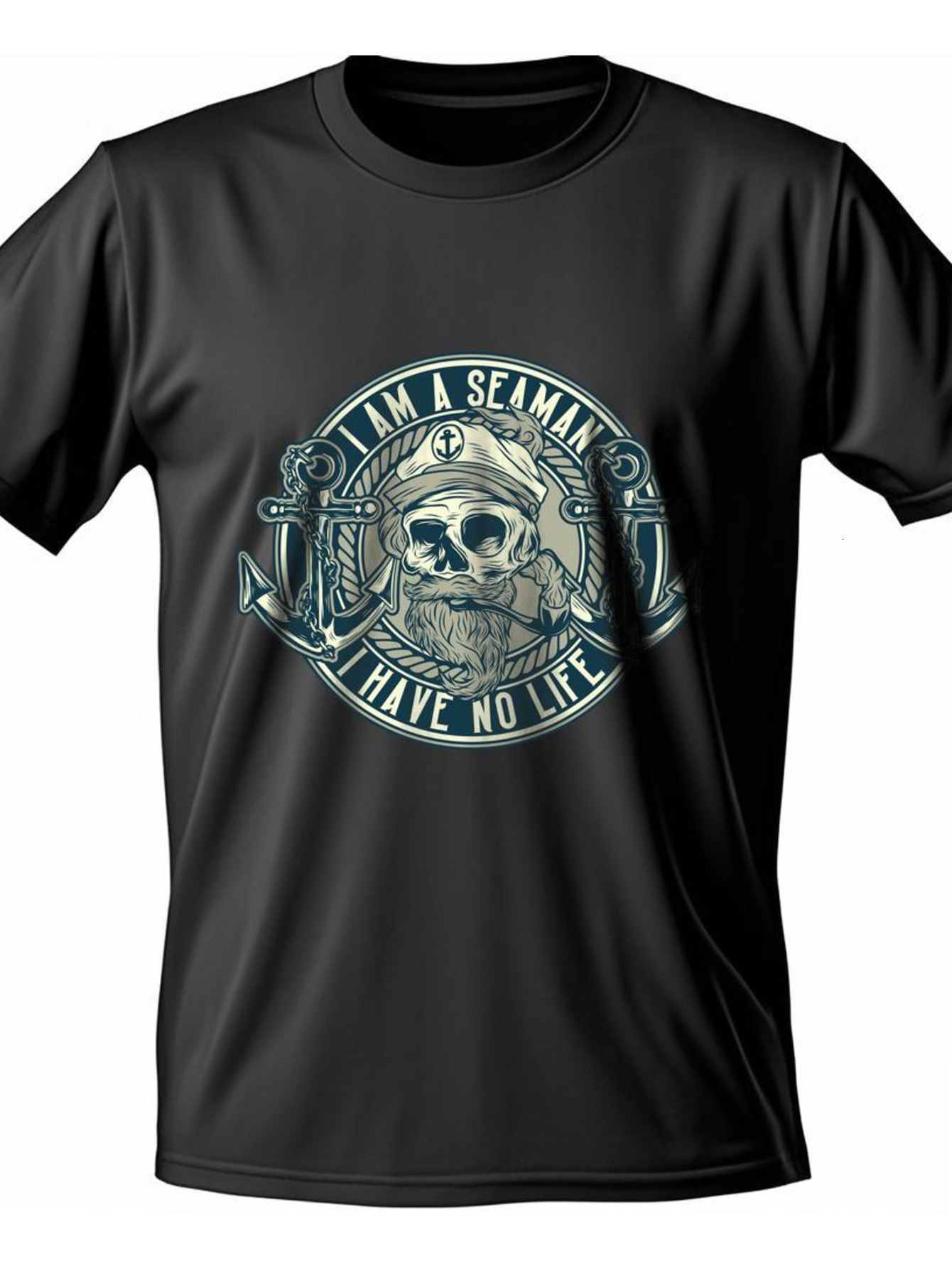 Dongdumaoyi Black T Shirts 180G Men Microphone Adult White Round Collar Graphics Cotton Short Sleeve S-3Xl Skull 1332