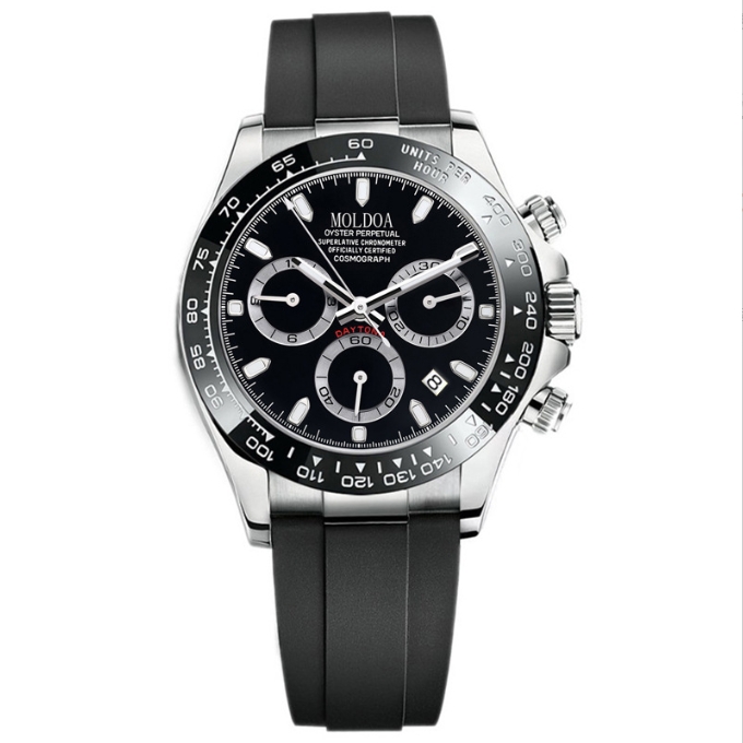 New a1 Gift mens watches Luxury wristwatches fashion Black Dial With Calendar Watch Bracklet Rubber quartz Men watch Gift Clock 41mm Size