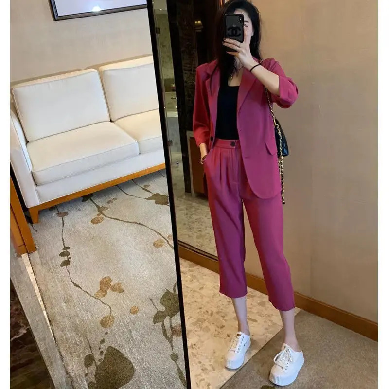 Casual Suit Jacket Two Piece Sets for Women office Fall Outfits Fashion Womens Blazer and Pants Suits Set 2 Elegant Pieces 250612