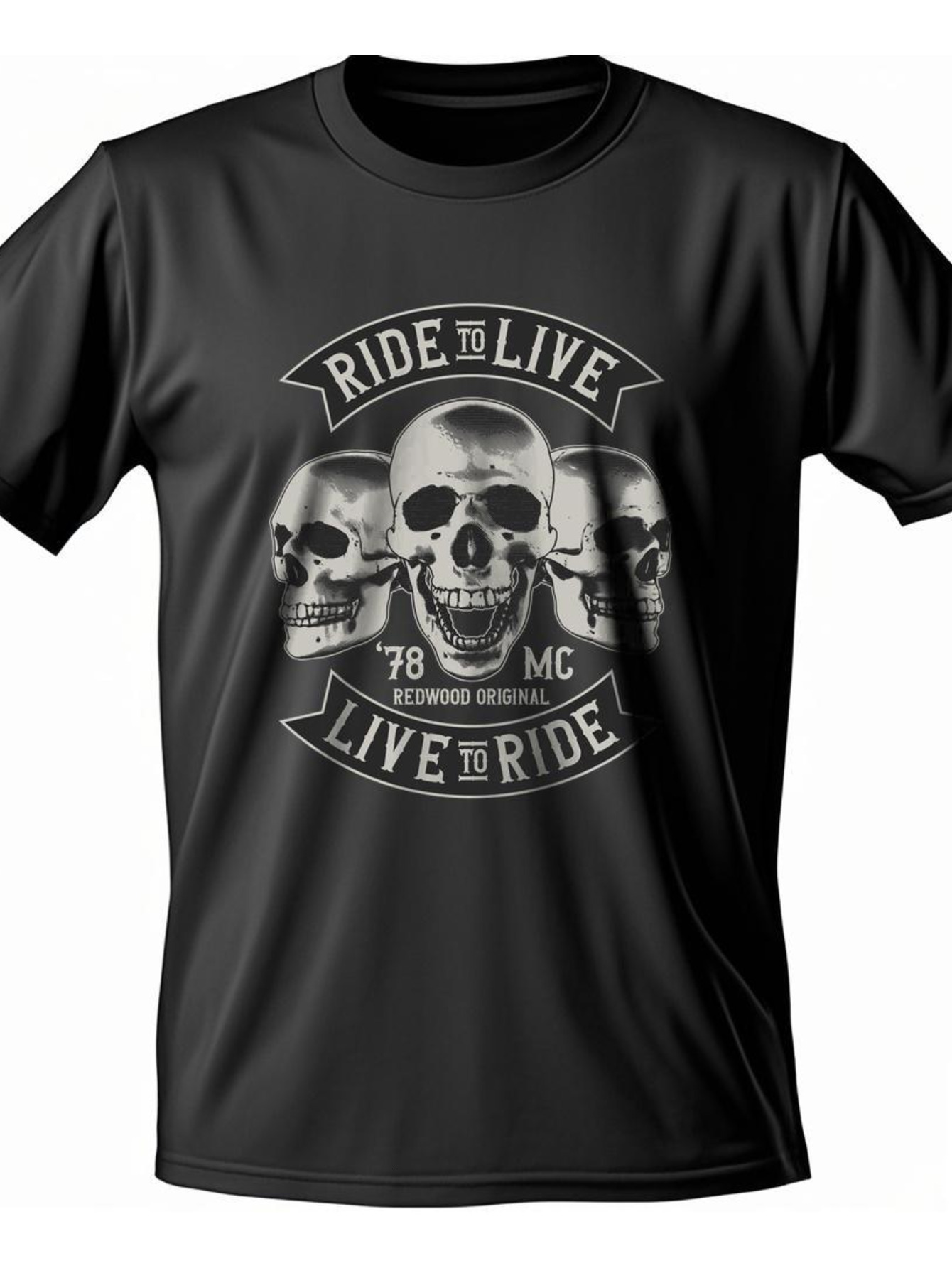 Dongdumaoyi Cotton 180G Adult S-3Xl Text T Shirts White Round Collar Men Short Sleeve Skull Black 3645