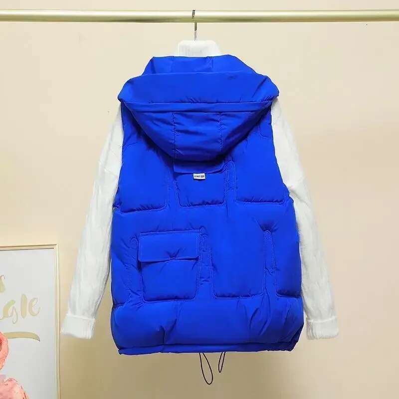 Lady Giletes Solid Color Korean Style Cheap New Outerwear Womens Padded Cotton Vests Insulated Pretty Elegant Warm Lightweight