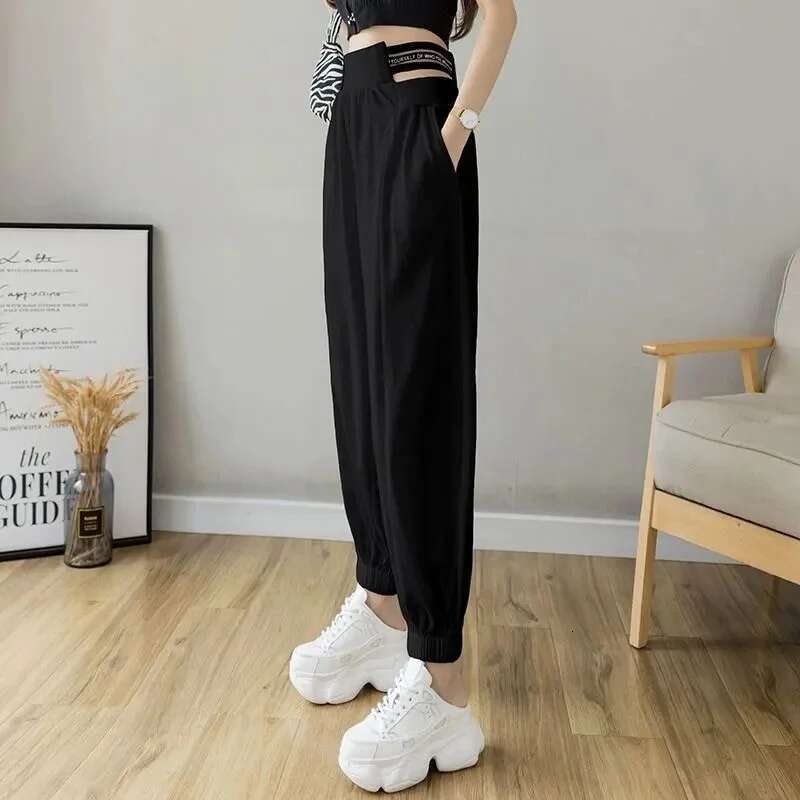 Womens Pants and Capris Elastic Waist Fitness Sweatpants Jogging White Sports Pencil Clothing Black Joggers Trousers for Woman