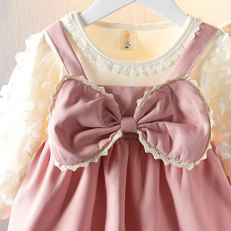 Girls Autumn Dress Style Baby Girl Dress Stylish Childrens Princess Dress Baby Clothes Autumn Big Bow 250617