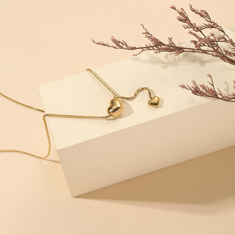 Fashion Simple Style High-end Sense Temperament Heart Necklace for Women Titanium Steel Versatile Non-fading Jewelry