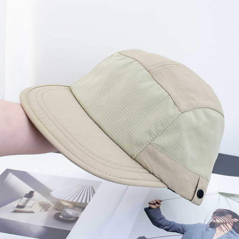 Lightweight Breathable Quick-Dry Patchwork Baseball Cap for Women, Quick-Dry Outdoor Casual Five-Piece Design Sun Hat with Flat Brim 250615