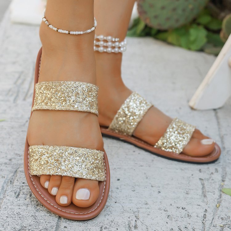 Women's cross-border plus size flat shoes summer new women's sandals designer sandals fashionable women's slippers