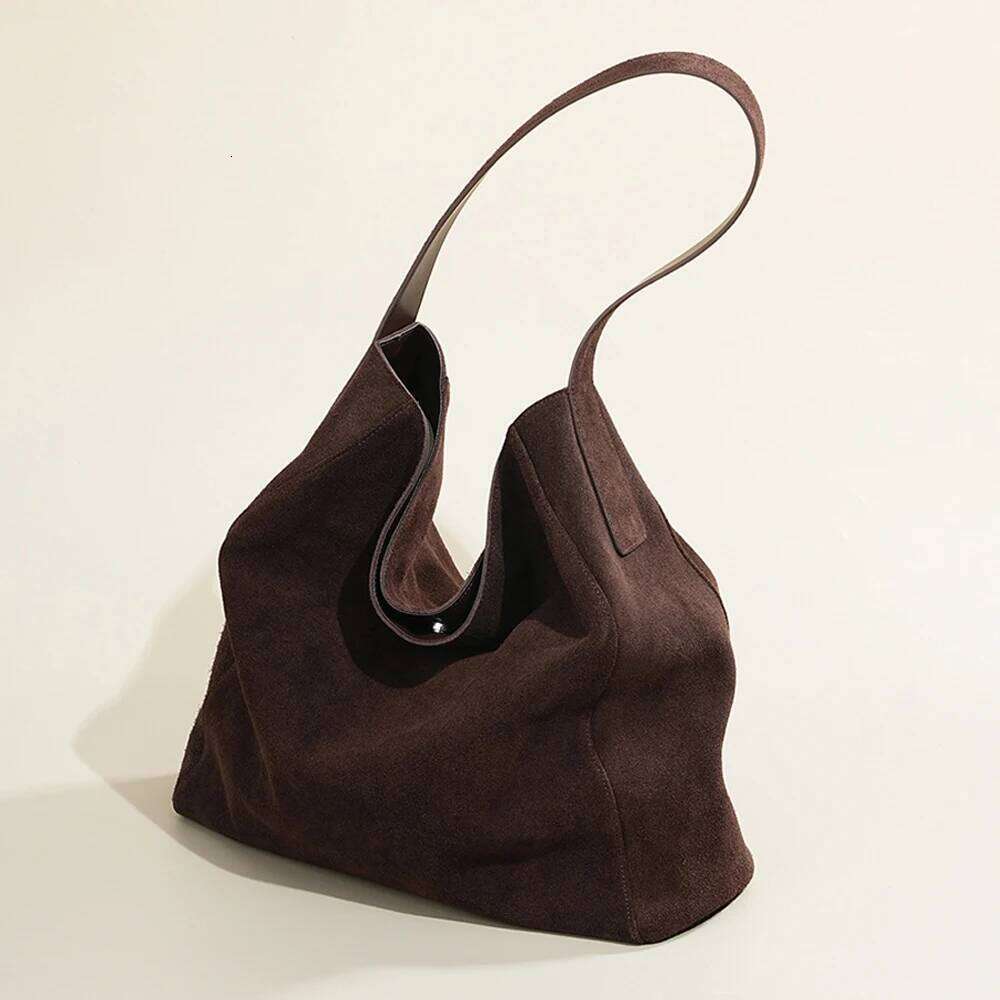 Large Capacity Winter Tote Quality Designer Frosted Handbag Genuine Leather Travel Shoulder Bag, Sude Wool Women Bucket Bag