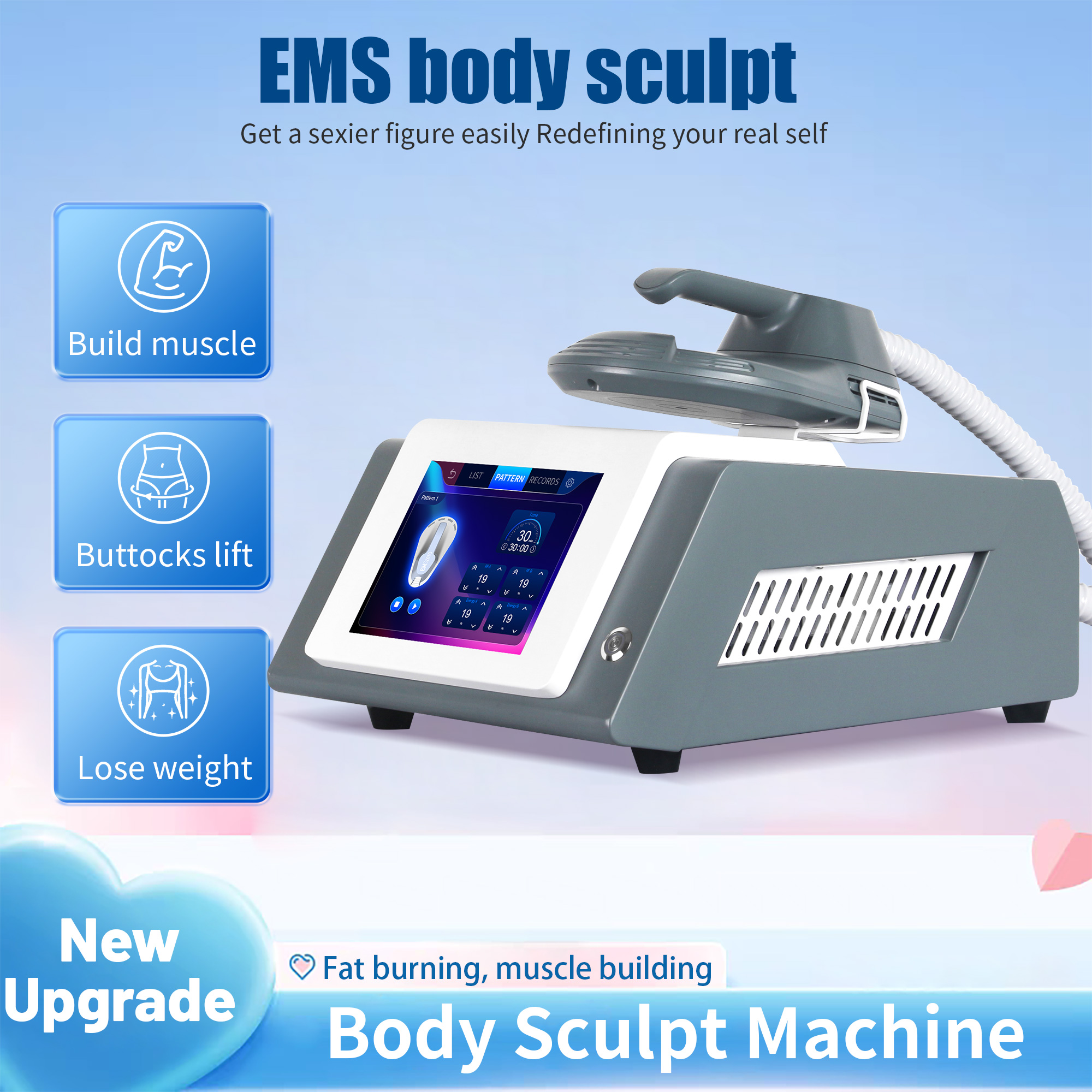 New Myoslim RF Electromagnetic Body Slimming Muscle Stimulate Fat Removal Body Slimming Build Muscle Machine