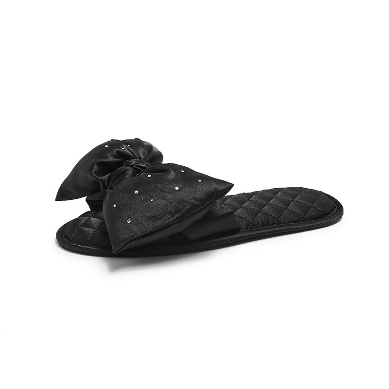 Cross border hot selling big bow shoes, rhinestone solid color women's slippers, designer sandals, fashionable women's sandals