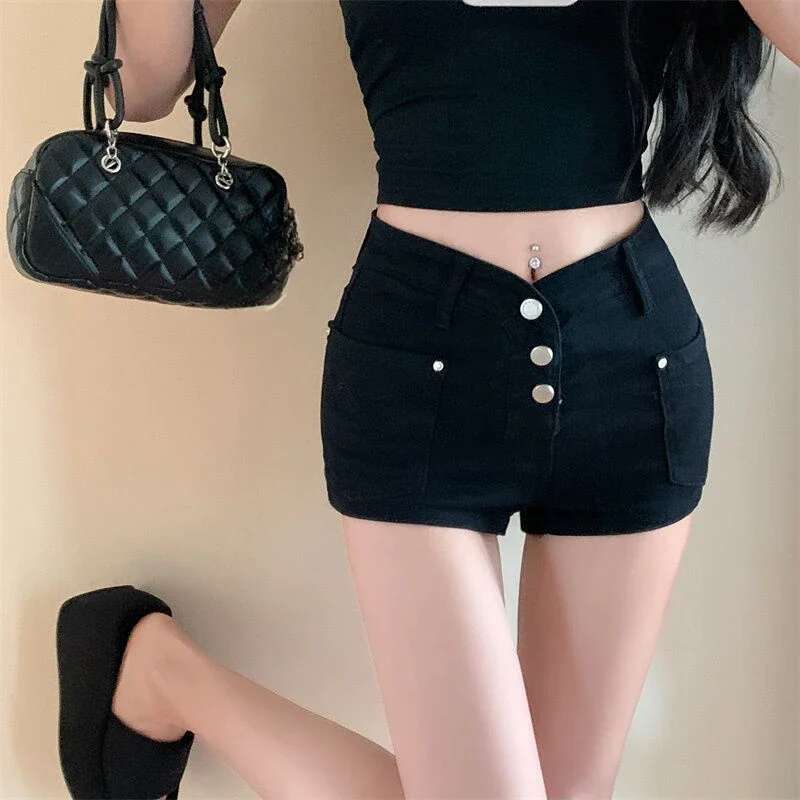 Short Jean Pants Woman Sexy With Waist Pocket Low Price Denim Shorts for Women Hot Y2k Vintage Korean Style Youthful XL Outfits