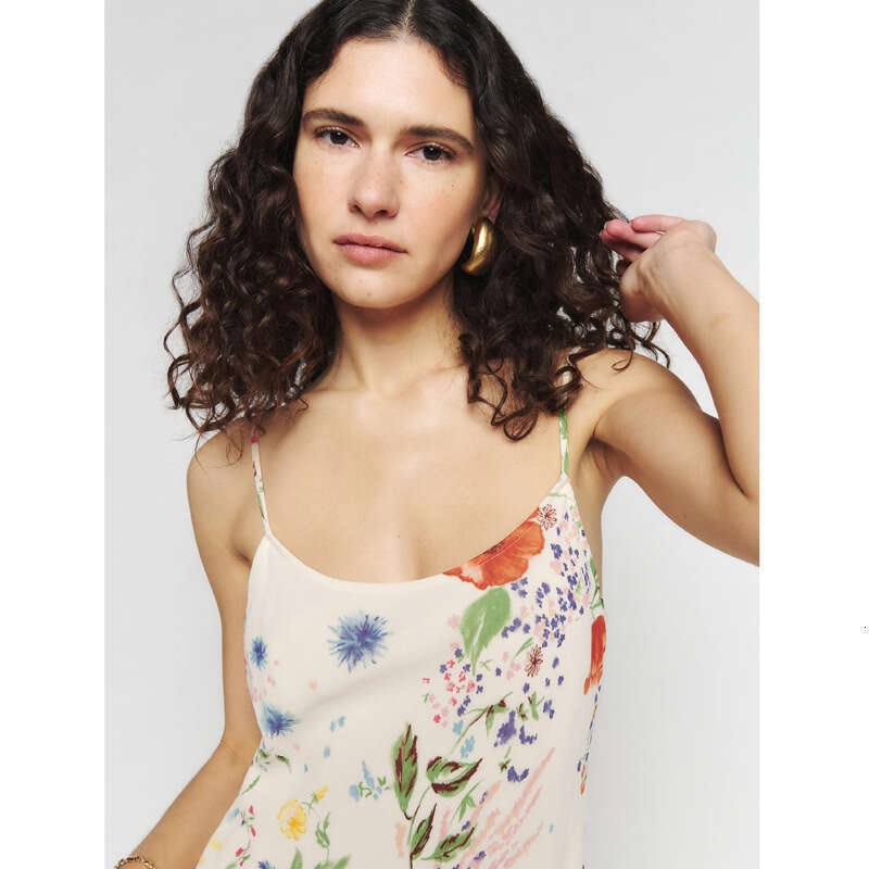 Long Dress Womens Dress Sexy 638 Spring Summer New 2025 Rayon Print Slim Fit Asymmetrical Sexy Strap Dress French Style Feminine