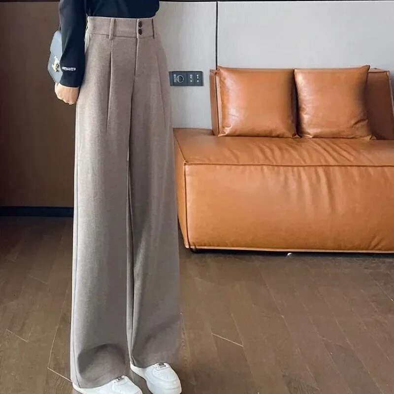 Korean Fashion Solid Woman Trousers Baggy Loose Pants for Women Vintage Chic and Elegant Original G High Quality New In One Size