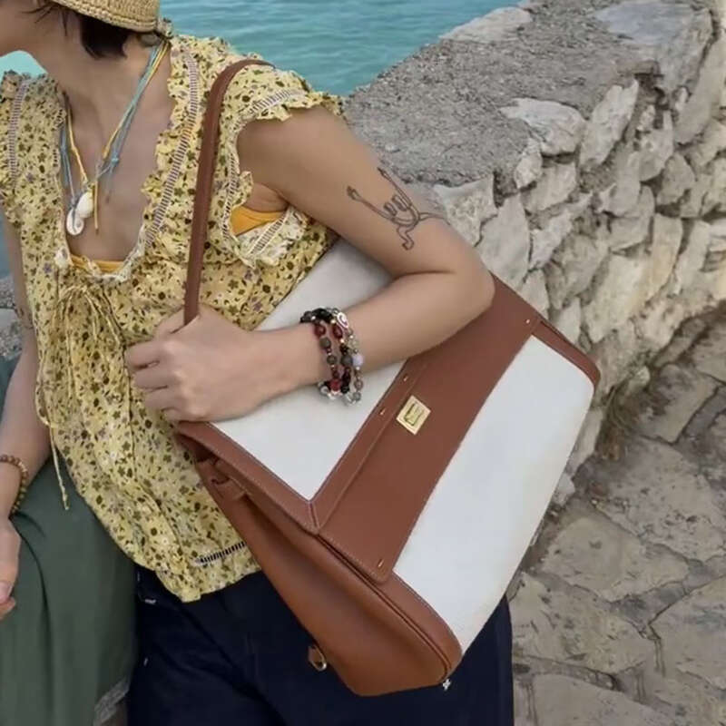Trendy AKI Style Women s Fashion Versatile Commuter High End Large Capacity Briefcase Tote Bag for