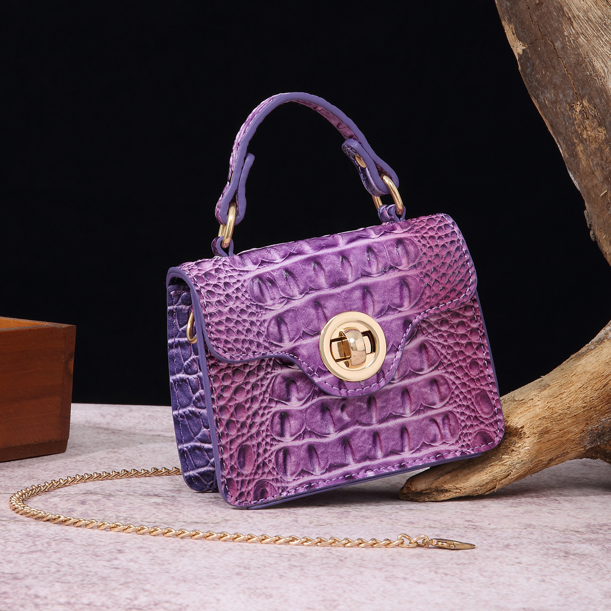 Free Shipping Designer Handheld Crossbody Wallet Mother And Child Retro Women's Bag Luxury Multi-color Brahmin Fashion Crocodile Pattern