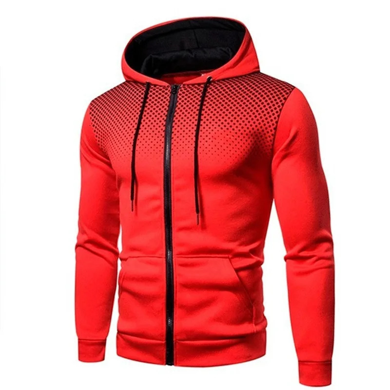 Mens Hoodie Zipper Pocket Polka Pot Print Hoodie Sweatshirt Sport Outdoor Casual Everyday Hoodie Slim Fit Sweatshirt 250616
