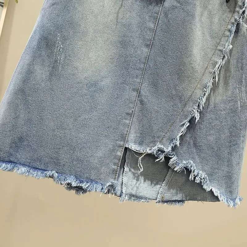 Midi Woman Denim Skirt Clothing Trend 2025 Summer Luxury Elegant Sales Premium Modest Stylish High Waist Jeans Skirts for Women