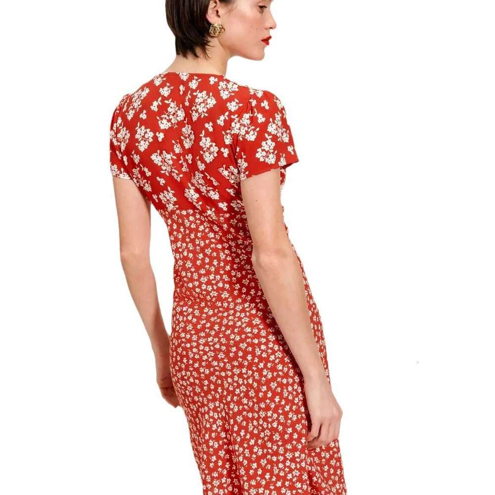 Designer Dresses Plus Size Dresses Vestidos Elegantes Sexy Bodysuit Dress N Summer 2025 Printed V-neck Rayon Slim Fit Short Sleeve Dress French Patchw