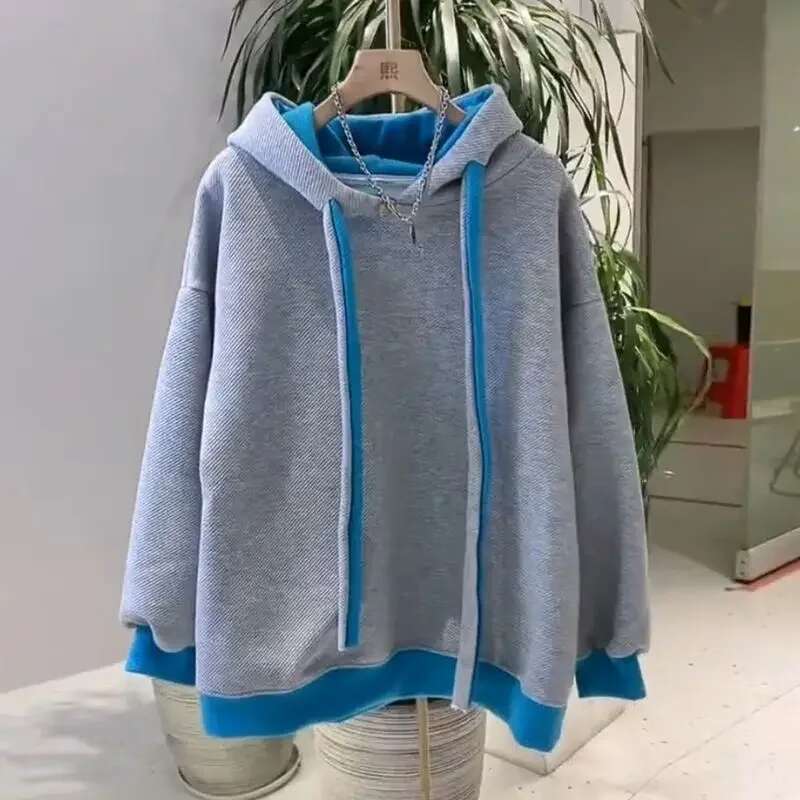Woman Tops Cold Autumn and Winter Hoodies Thick Warm Plain Long Sleeve Matching Basic Sweat-shirt M Hooded Sweatshirt for Women