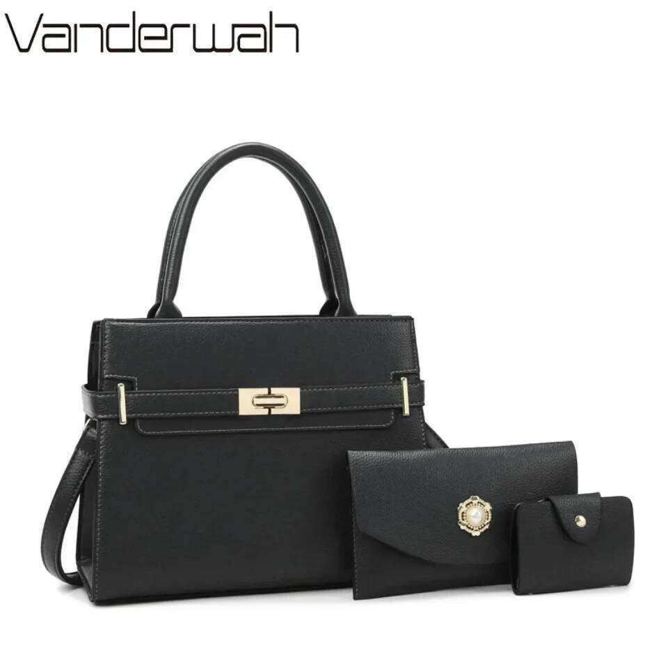 Hot Selling 3 Sets Or 1 Big Bag Women's Handbag Large Capacity Shoulder Crossbody Bags Small Coin Purse Quality Pu Leather Sac Designer Bags